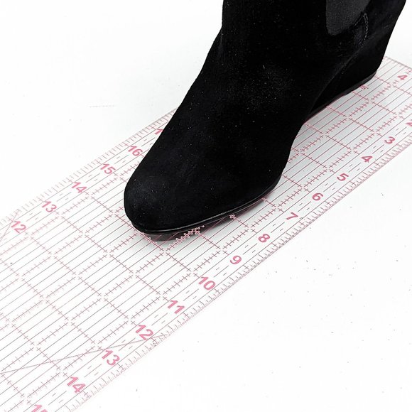 Stuart Weitzman Women Black Suede Dressy Office Wedge Ankle boots size 9.5 - Picture 4 of 12